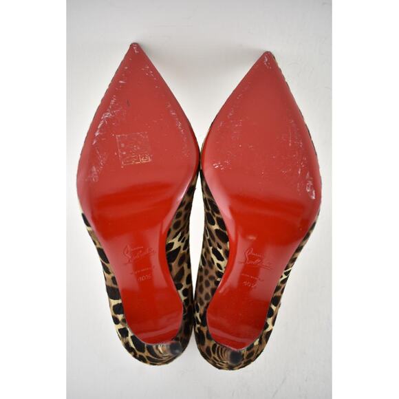 Christian Louboutin Kate 100 Pony Madagascar Leopard Black Brown Heel Pump 40.5 - Picture 12 of 12